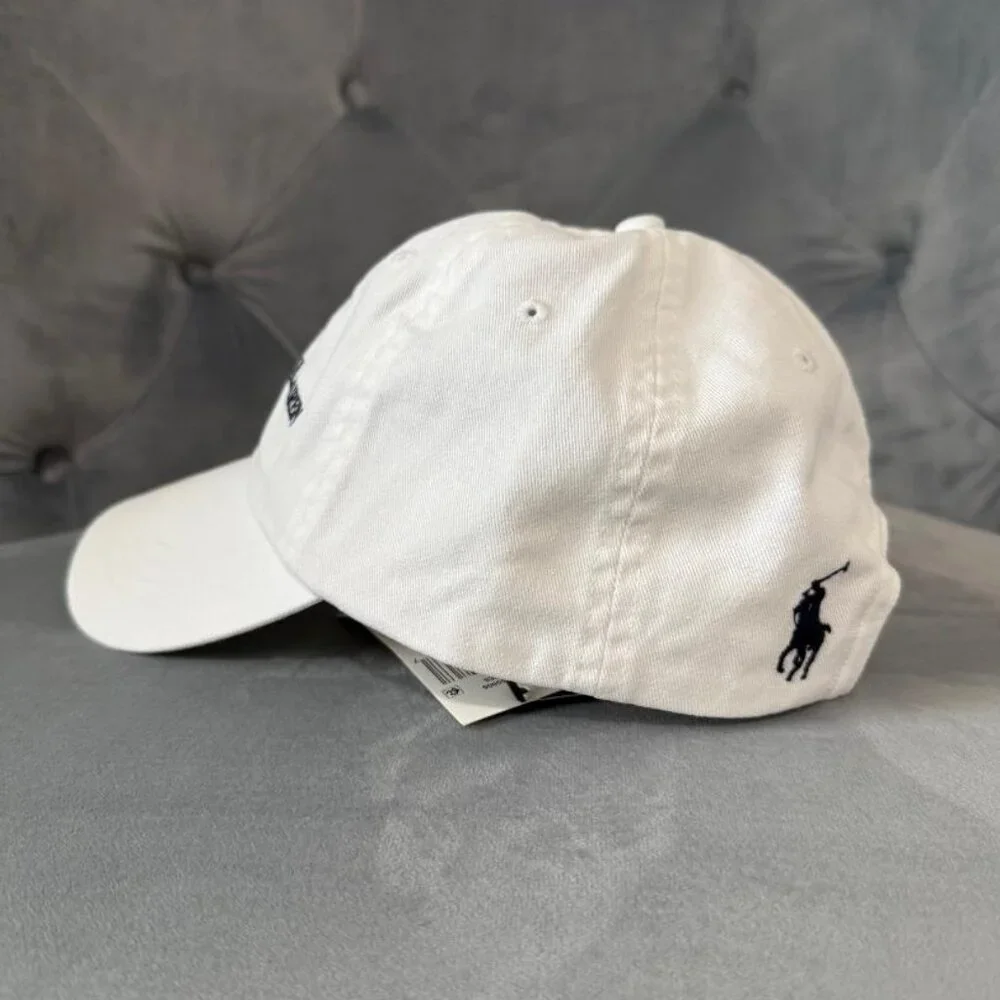 Polo Ralph Lauren White Logo Chino Baseball Cap NWT - Picture 2 of 5